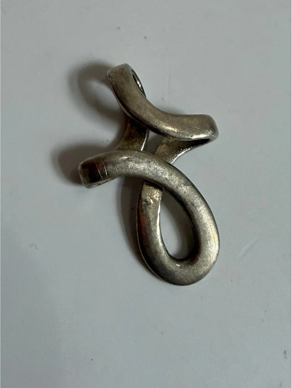 Sterling Silver Abstract Loop Cross Pendant